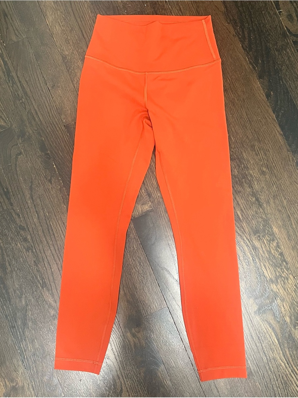 Lululemon Orange High Rise Full Length Leggings Size 6 Hidden Pocket